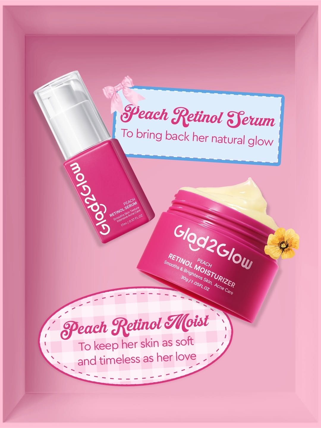 Peach Retinol Serum and Moisturizer